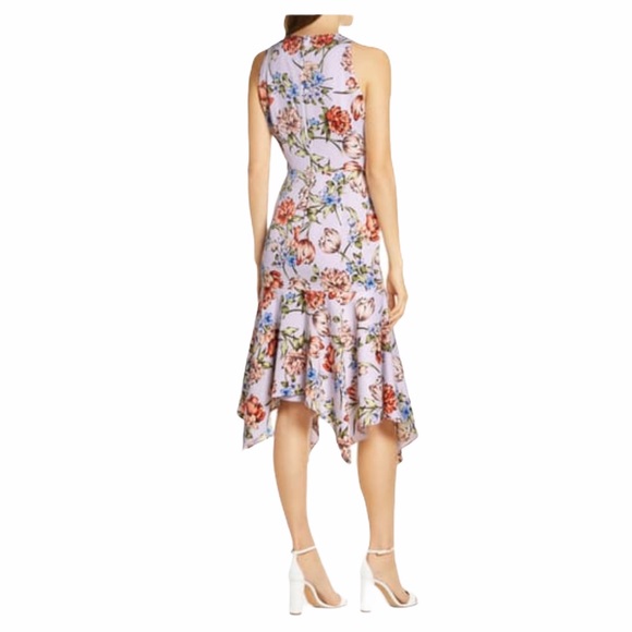 Maggy London Floral Print Charmeuse Midi Dress - Picture 2 of 5